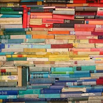 Colorful stacked books